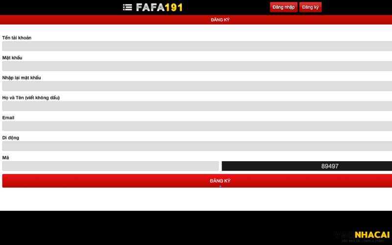 Cách đăng ký FAFA191